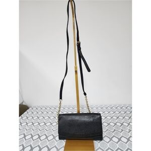 Burberry Black Soft Grain Leather Henley Wallet on Chain Bag